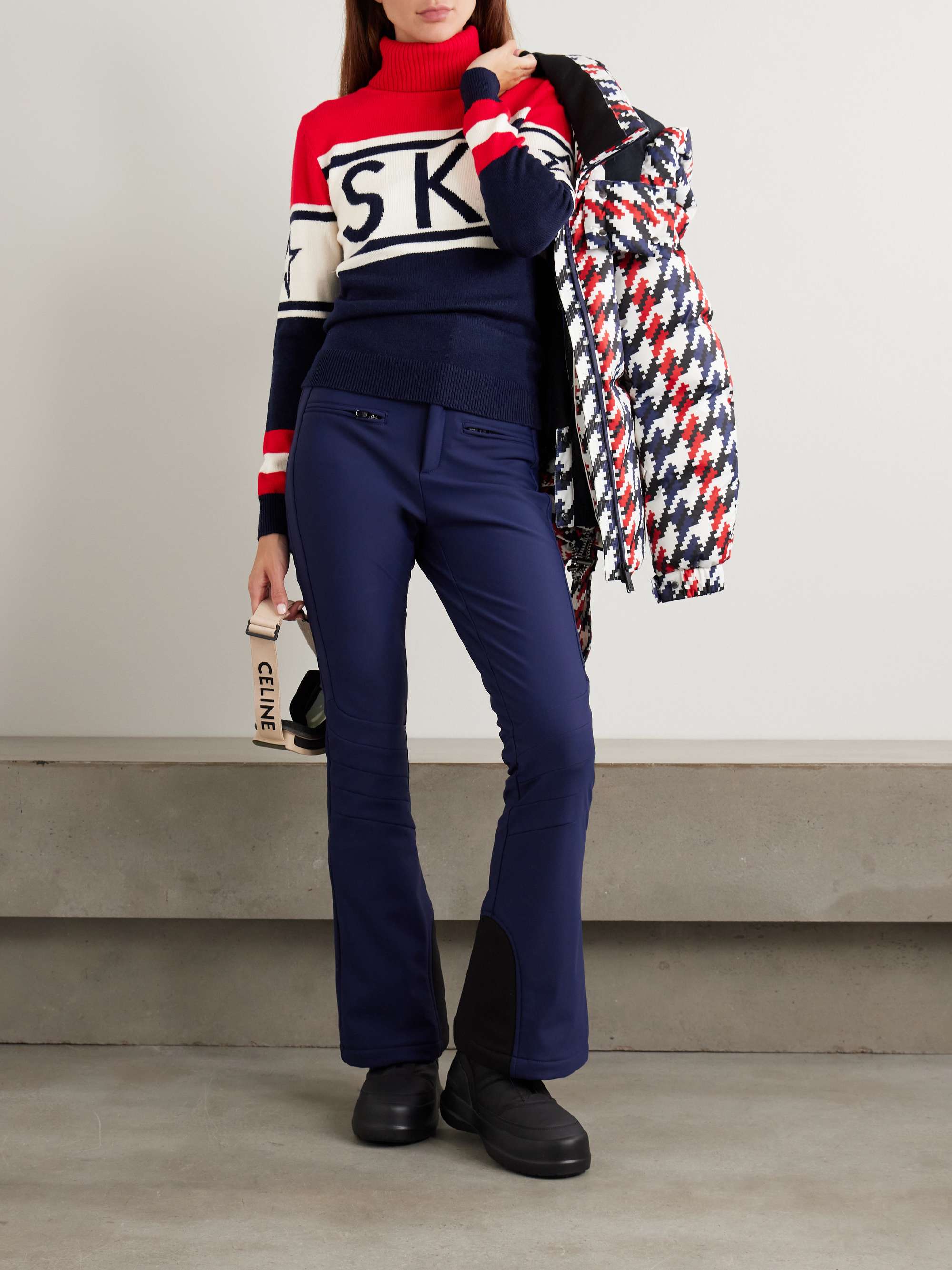 PERFECT MOMENT Schild intarsia merino wool turtleneck sweater