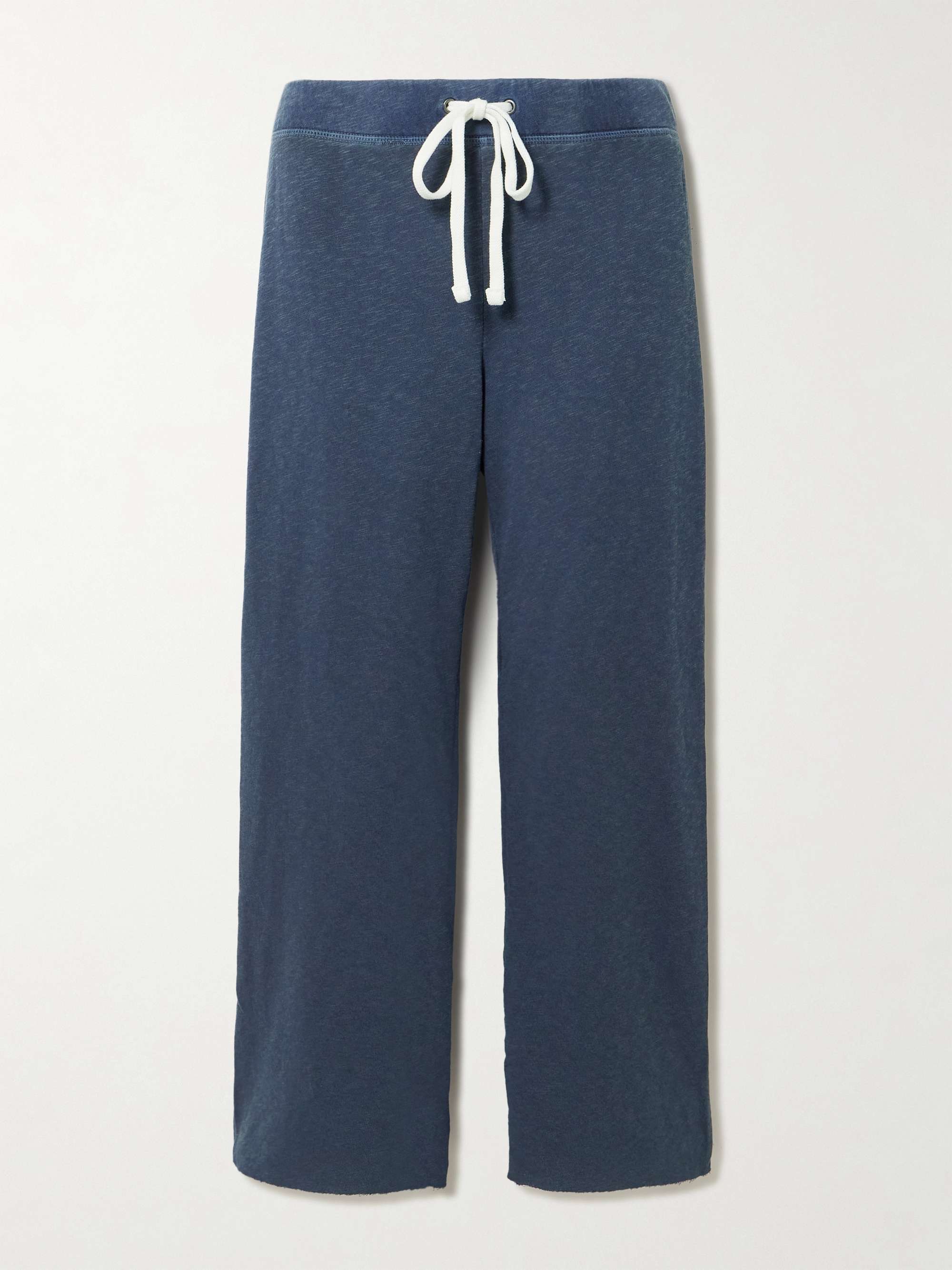 JAMES PERSE Cropped Supima cotton-terry track pants
