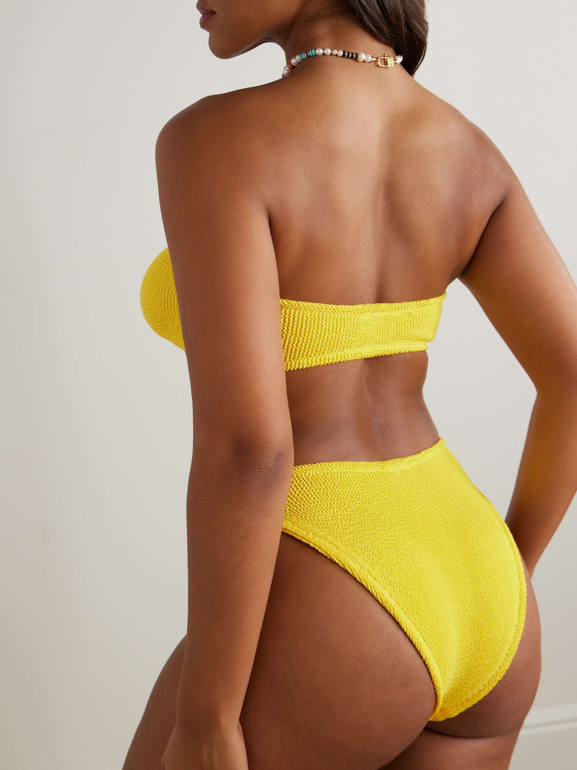 HUNZA G + NET SUSTAIN Jean seersucker bandeau bikini