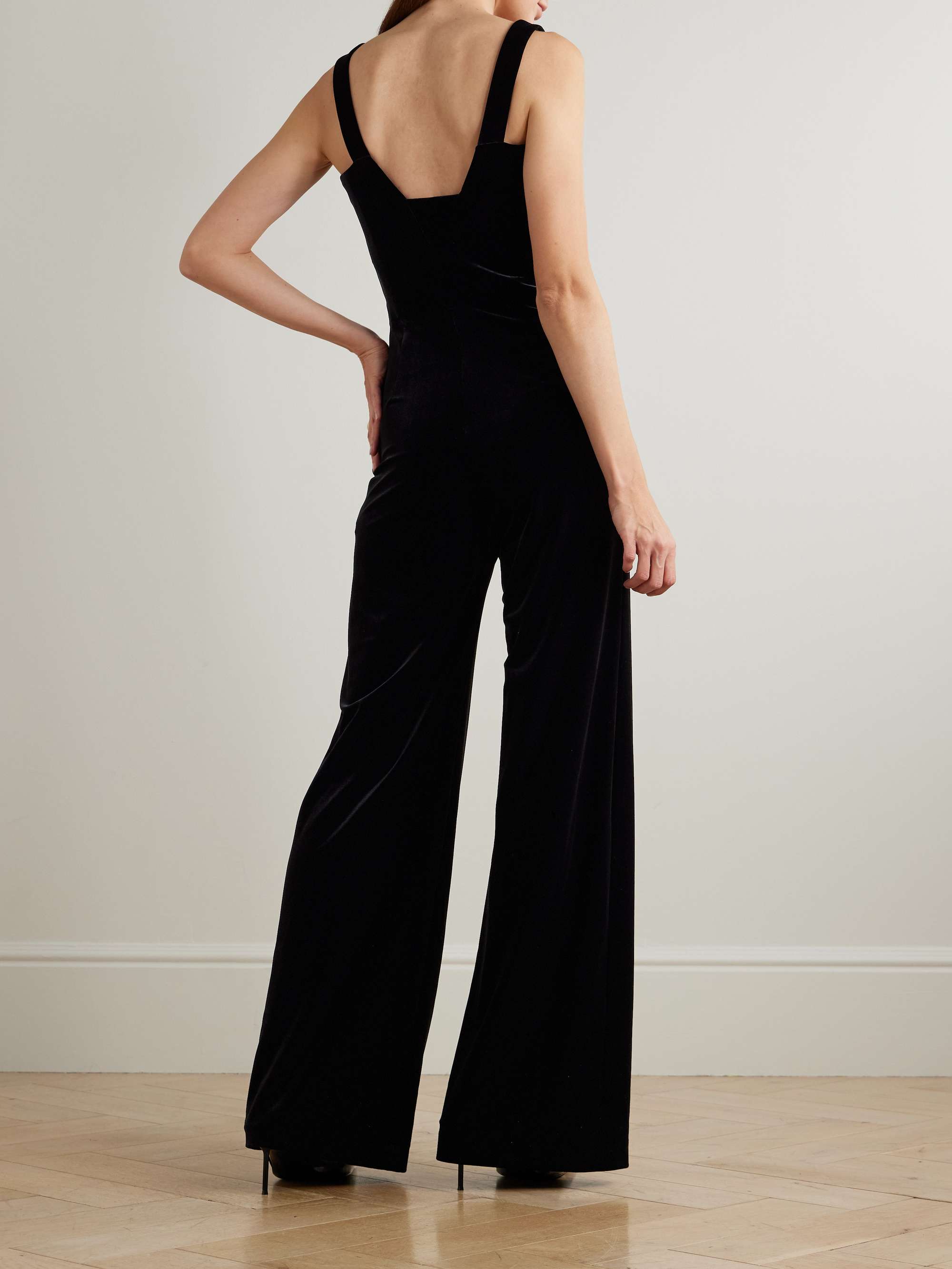 GALVAN Vesper velvet jumpsuit