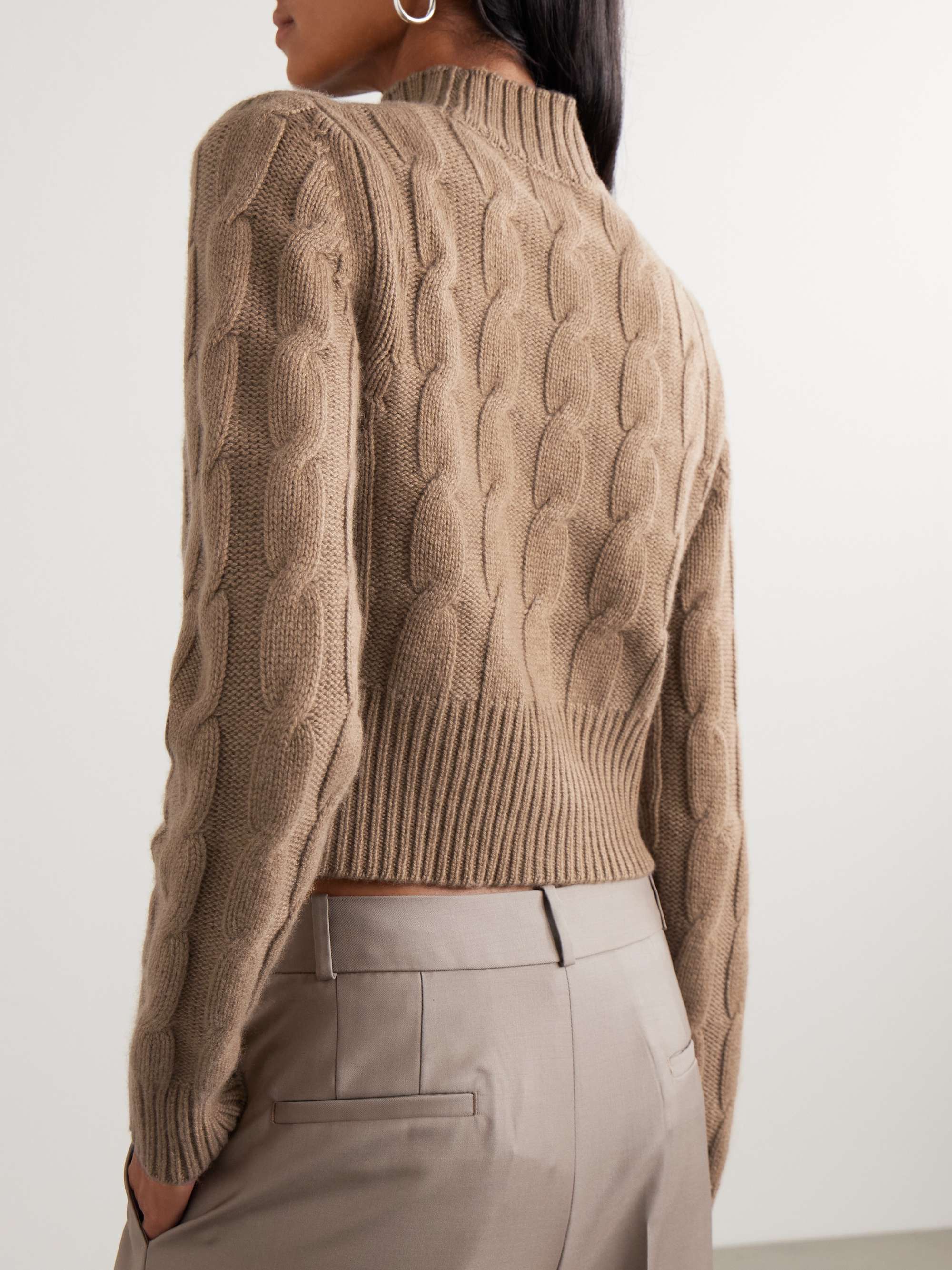 LE KASHA + NET SUSTAIN Murano cropped cable-knit organic cashmere turtleneck sweater