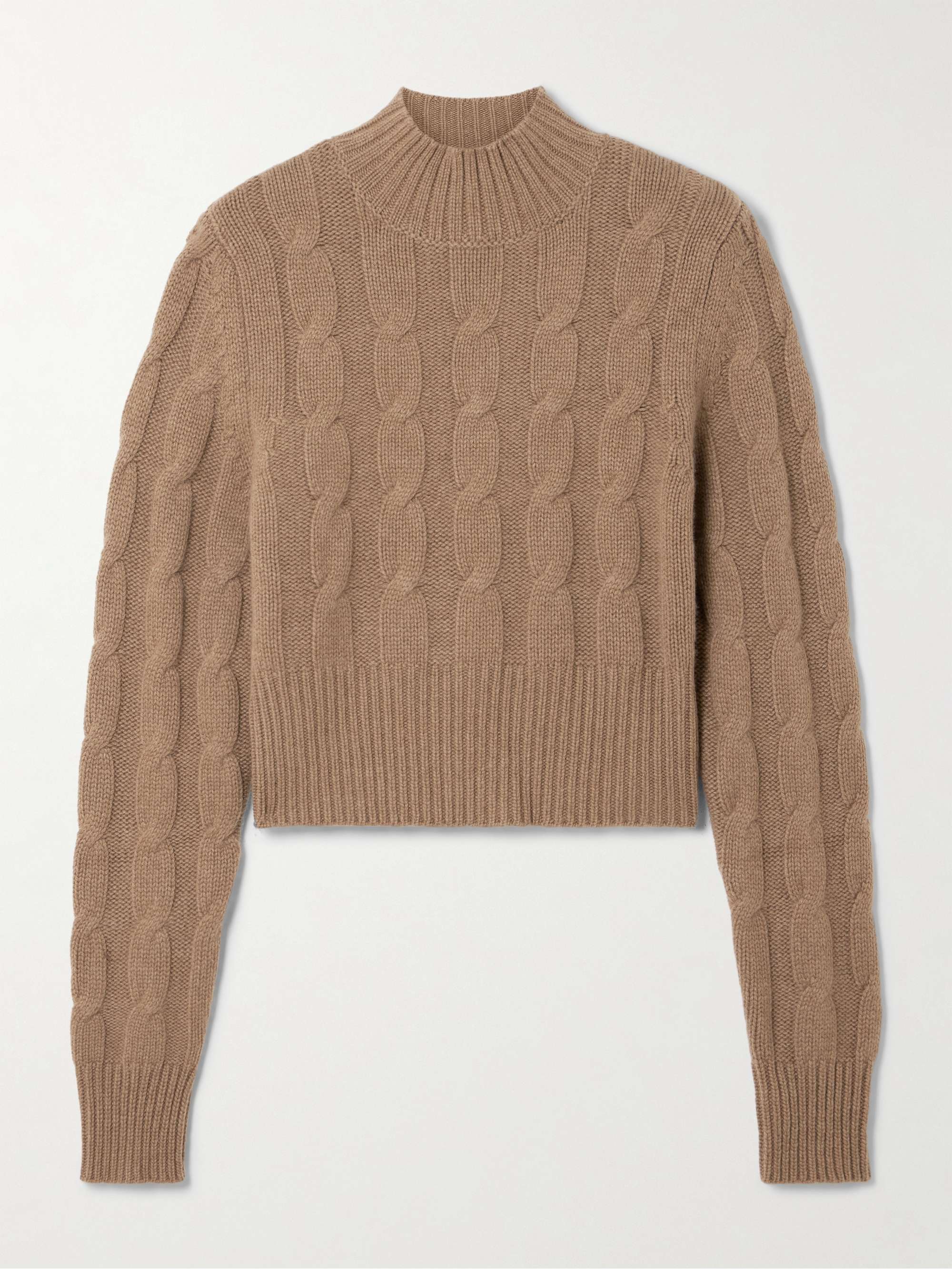 LE KASHA + NET SUSTAIN Murano cropped cable-knit organic cashmere turtleneck sweater