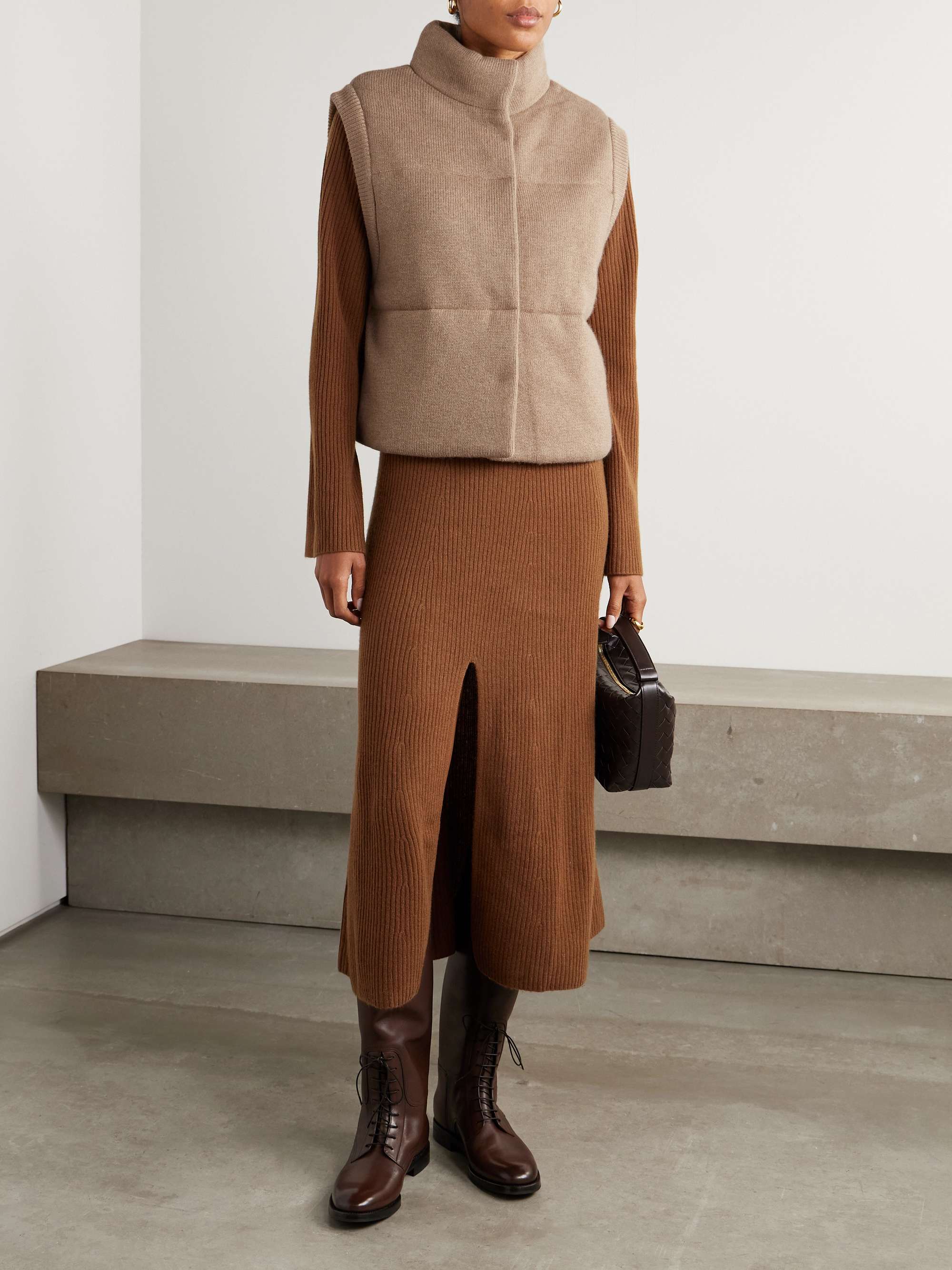 LE KASHA + NET SUSTAIN Quilted organic cashmere gilet