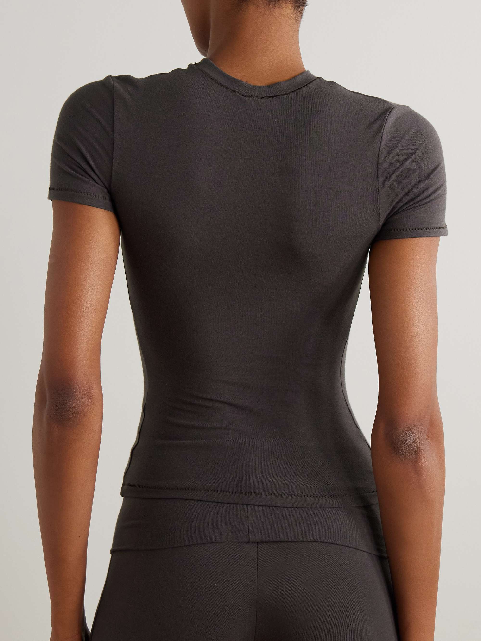 SKIMS Stretch-cotton jersey T-shirt - Light Heather Gray