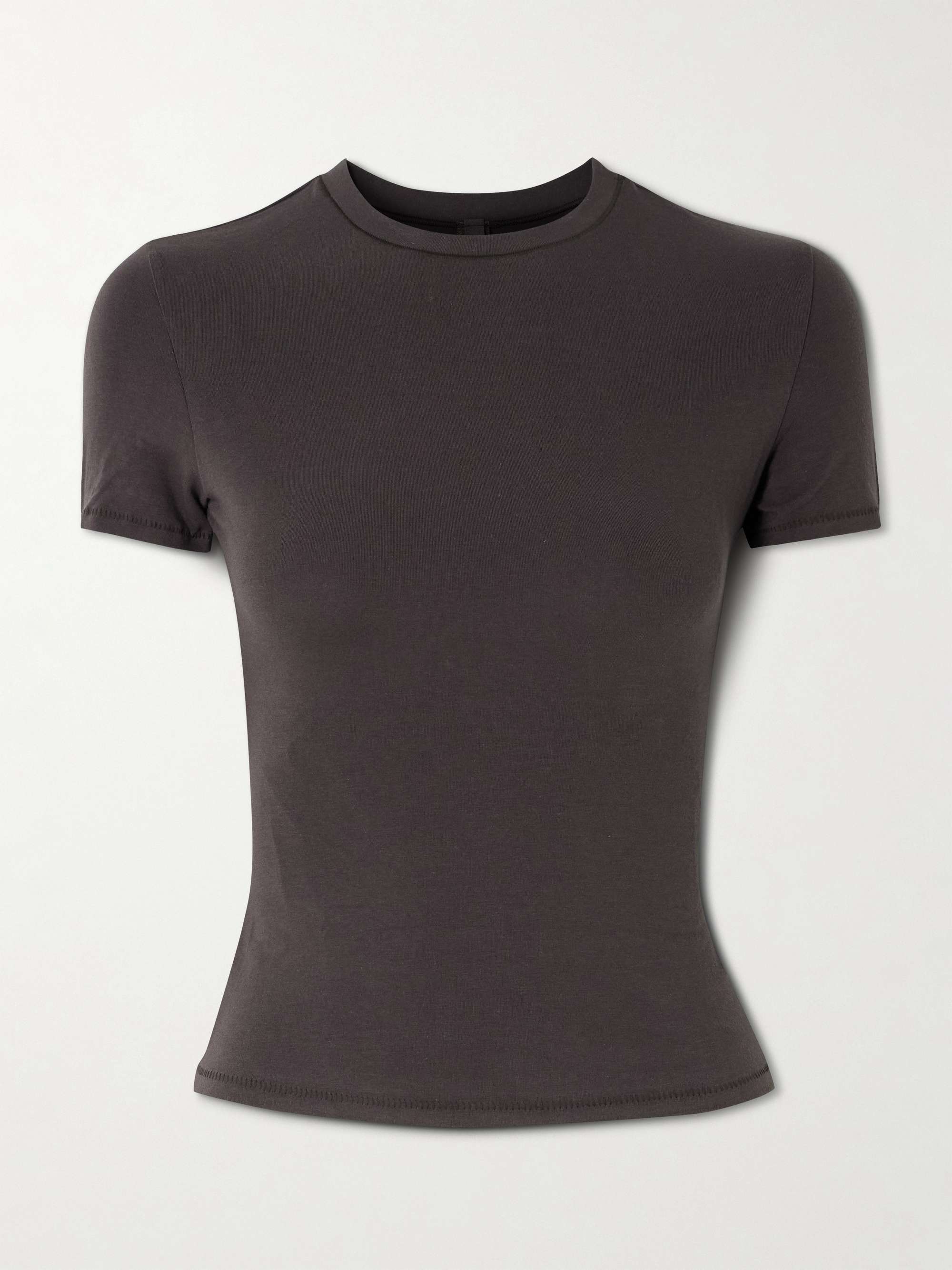SKIMS Stretch-cotton jersey T-shirt - Light Heather Gray