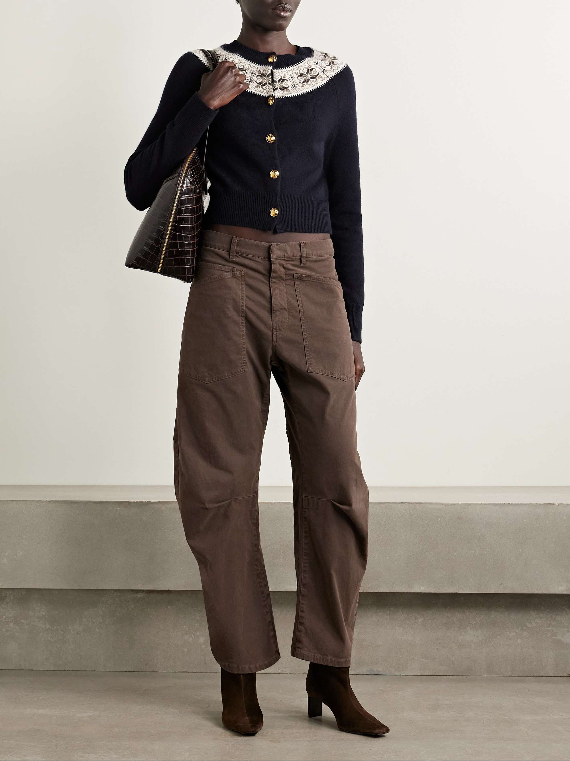 NILI LOTAN Shon cotton-blend twill tapered pants