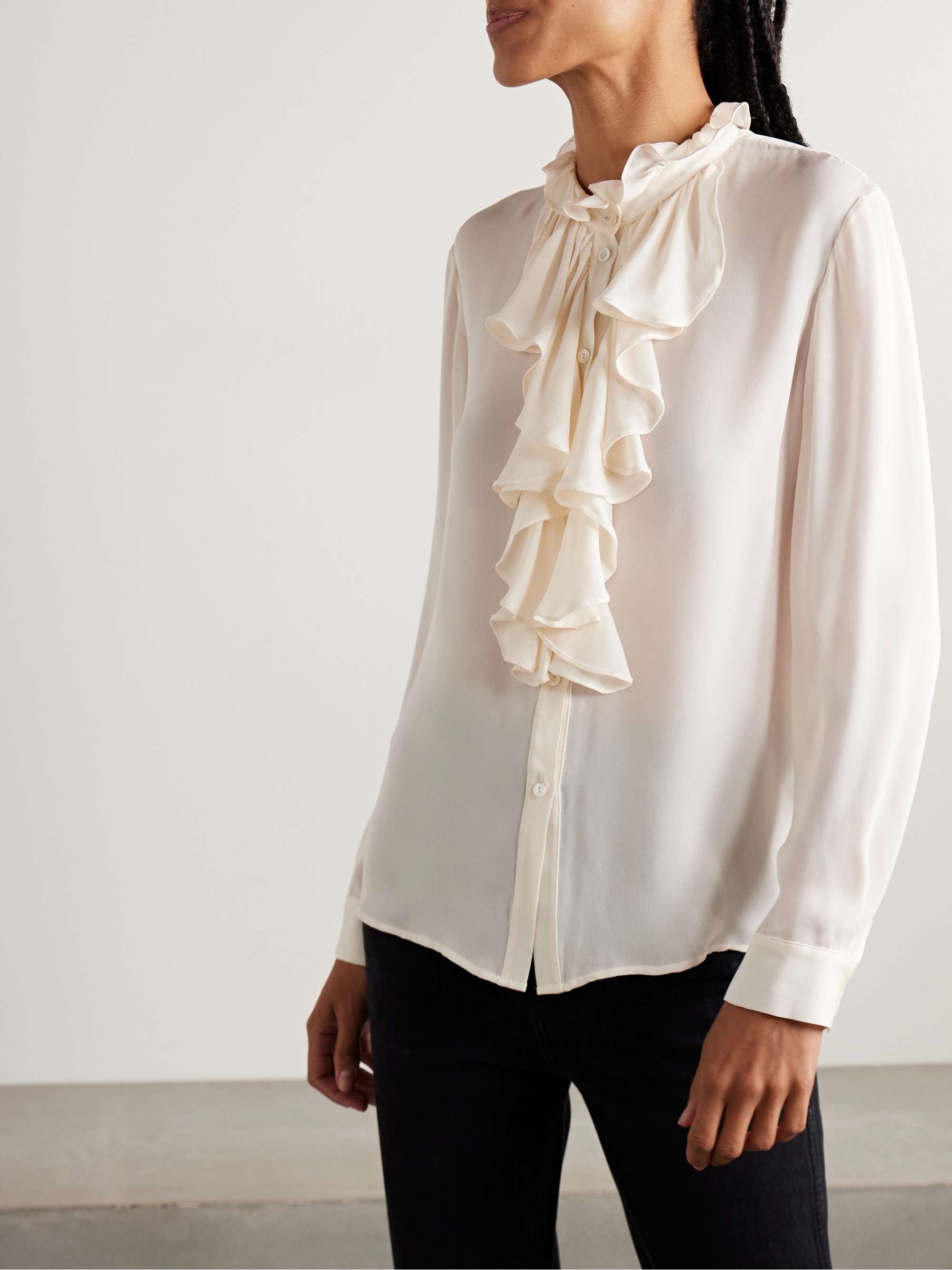 NILI LOTAN Lily ruffled silk blouse