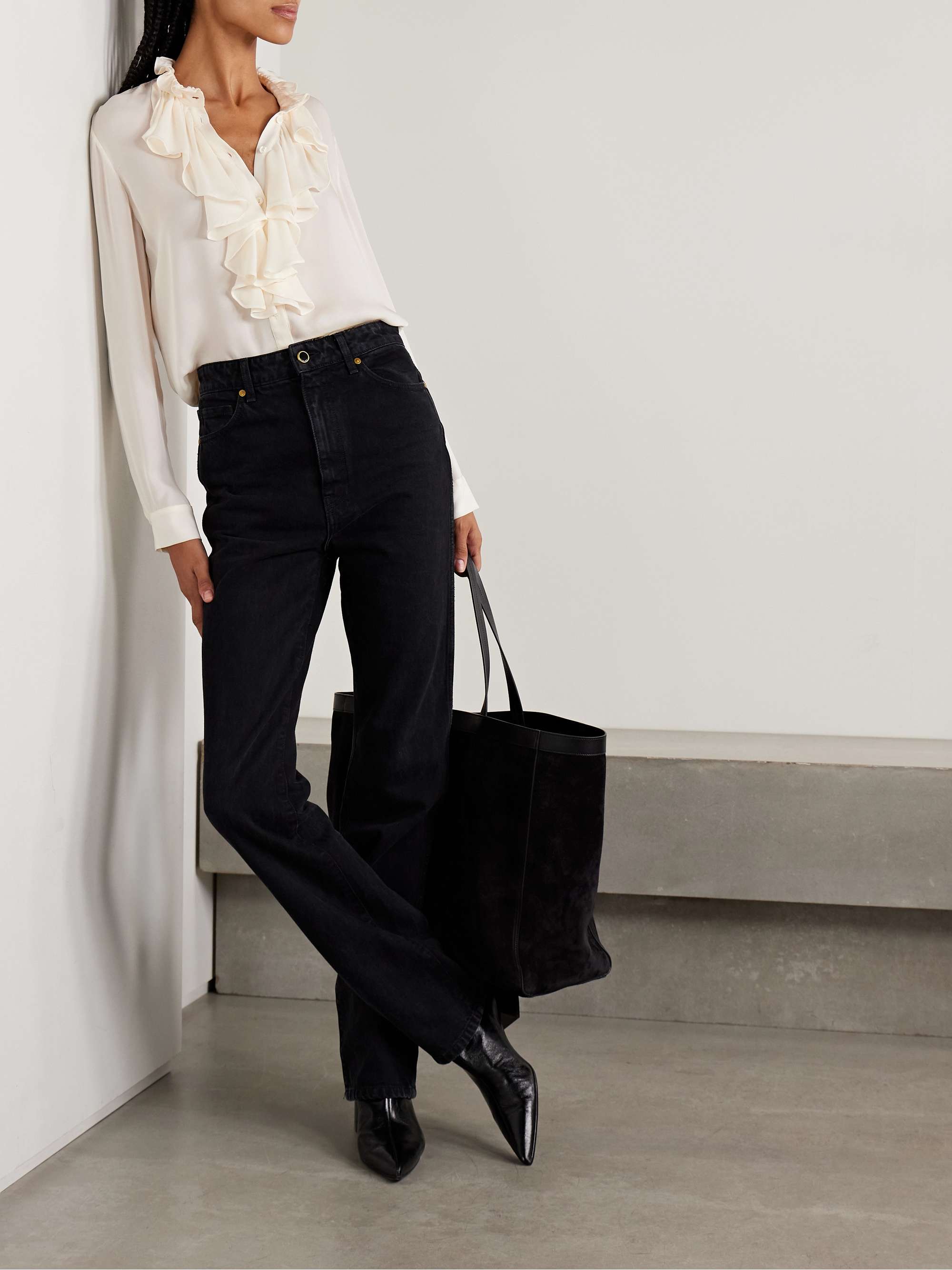 NILI LOTAN Lily ruffled silk blouse