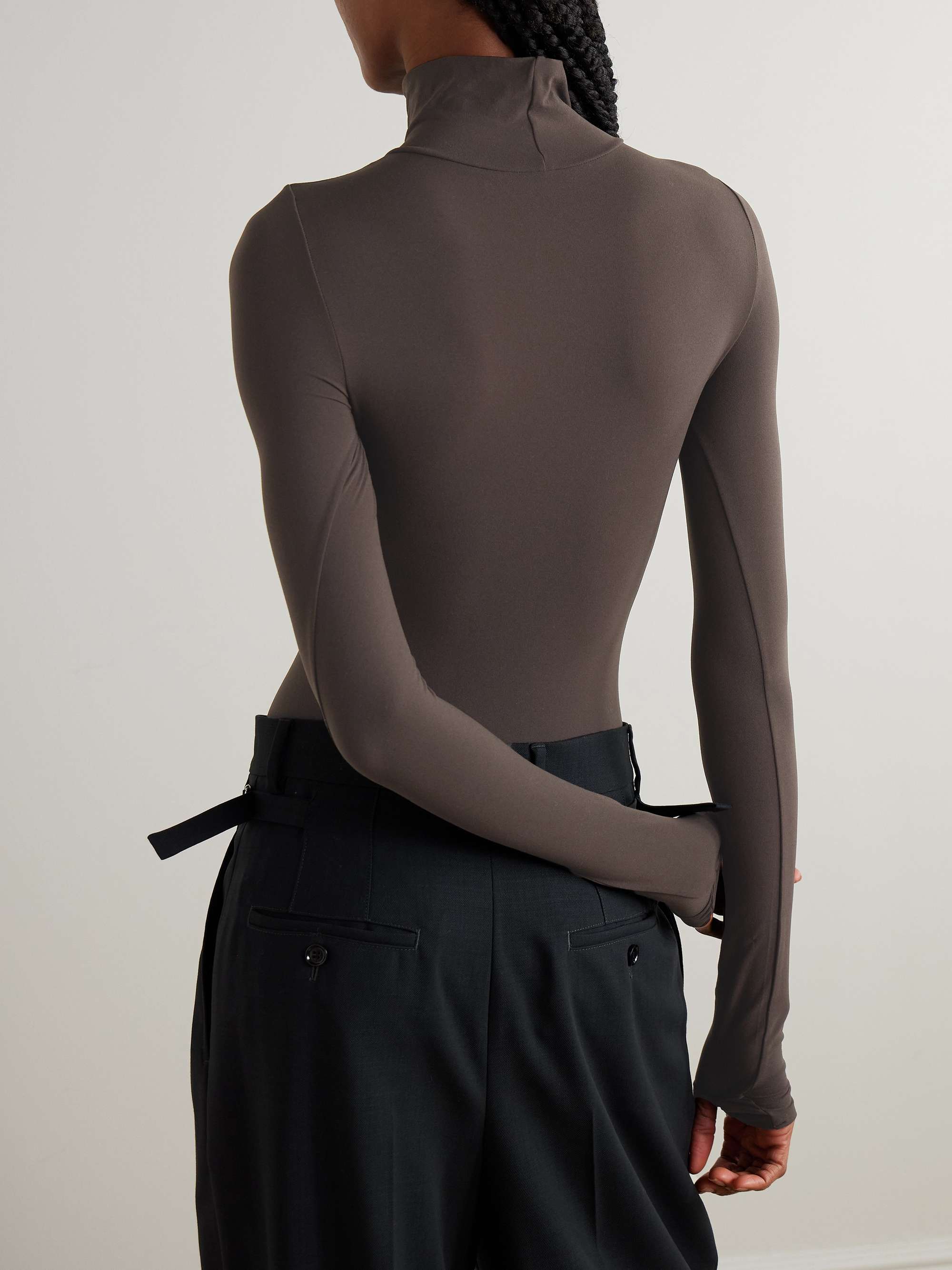 COMMANDO Stretch-jersey turtleneck thong bodysuit