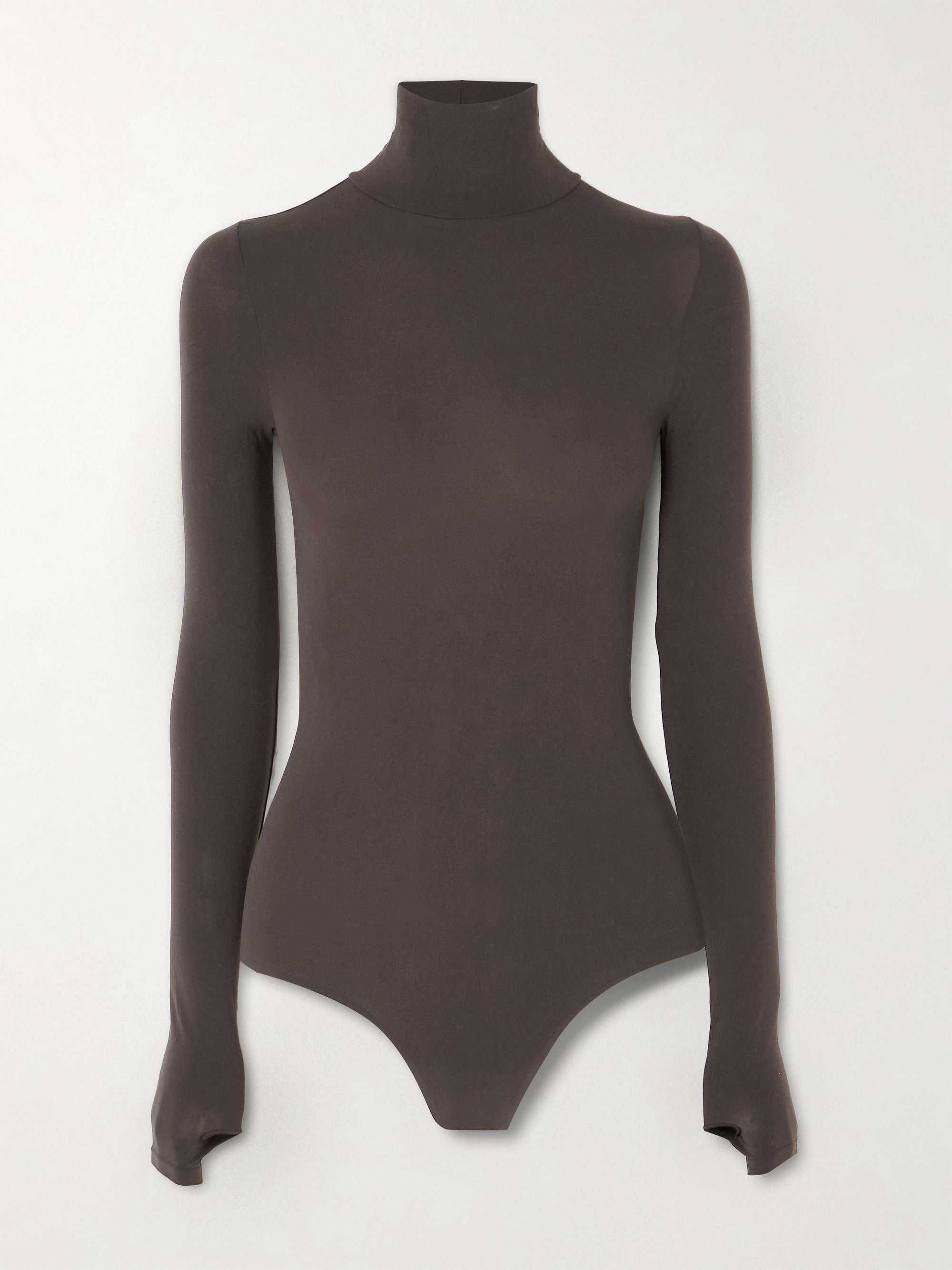 COMMANDO Stretch-jersey turtleneck thong bodysuit