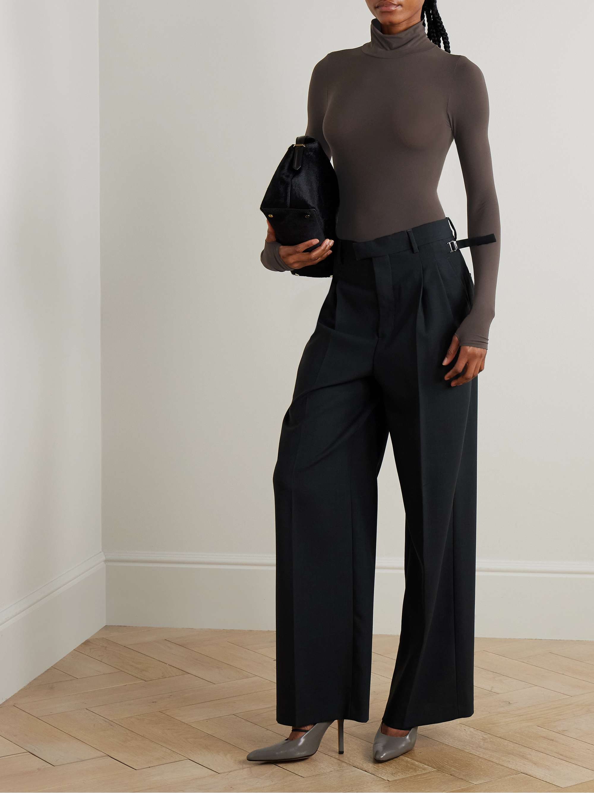 COMMANDO Stretch-jersey turtleneck thong bodysuit