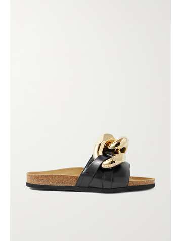 JW ANDERSON Chain-embellished leather slides