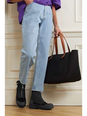 JW ANDERSON Suede and rubber-trimmed twill ankle boots