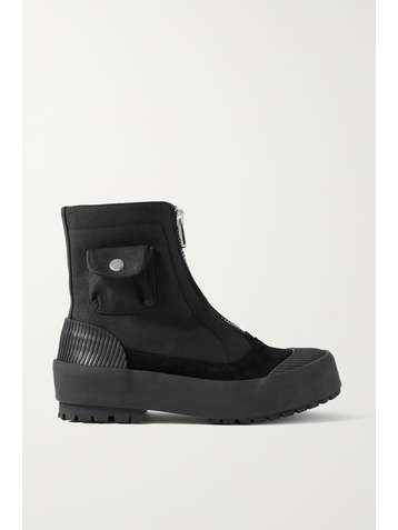 JW ANDERSON Suede and rubber-trimmed twill ankle boots