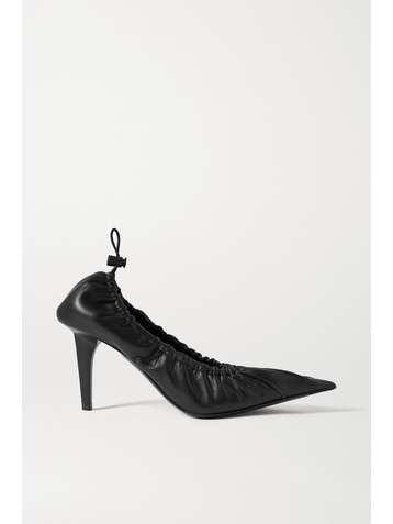 BALENCIAGA Scrunch Knife ruched leather pumps