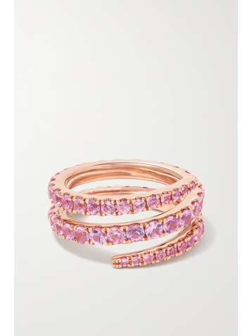 ANITA KO Coil 18-karat rose gold sapphire ring