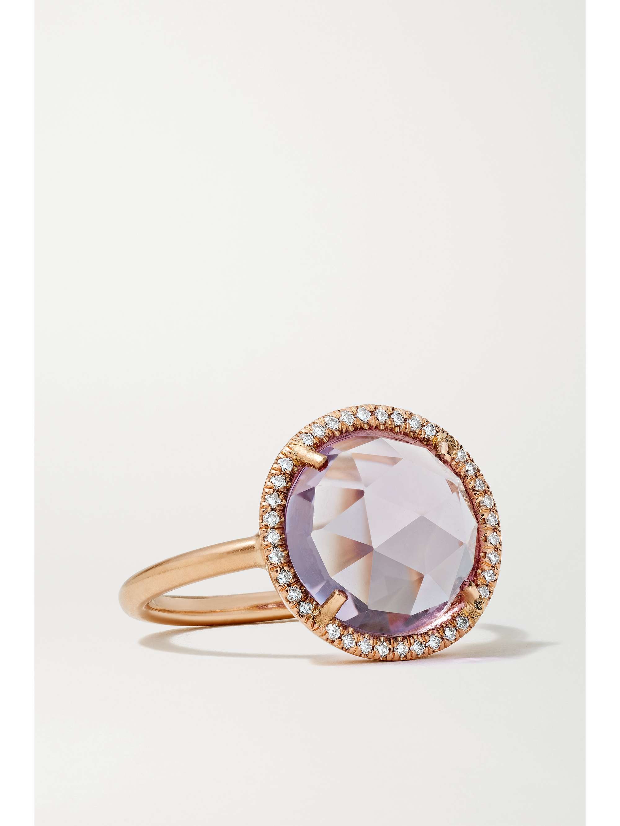 Classic 18-karat rose gold, amethyst and diamond ring Classic 18-karat rose gold, amethyst and diamond ring