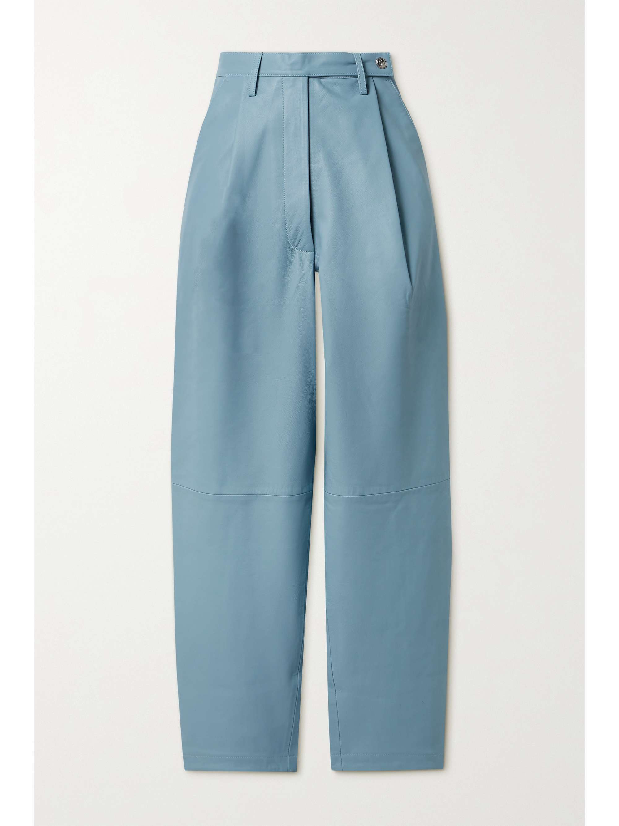 Cleo pleated leather tapered pants 