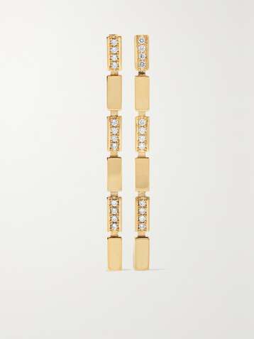 ILEANA MAKRI Waterfall 18-karat gold diamond earrings
