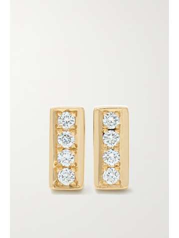 ILEANA MAKRI Mini Bar 18-karat gold diamond earrings
