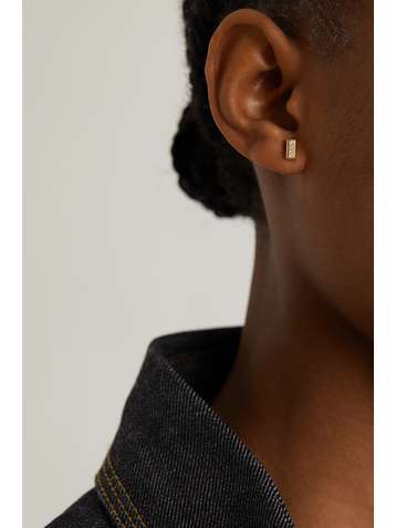 ILEANA MAKRI Mini Bar 18-karat gold diamond earrings