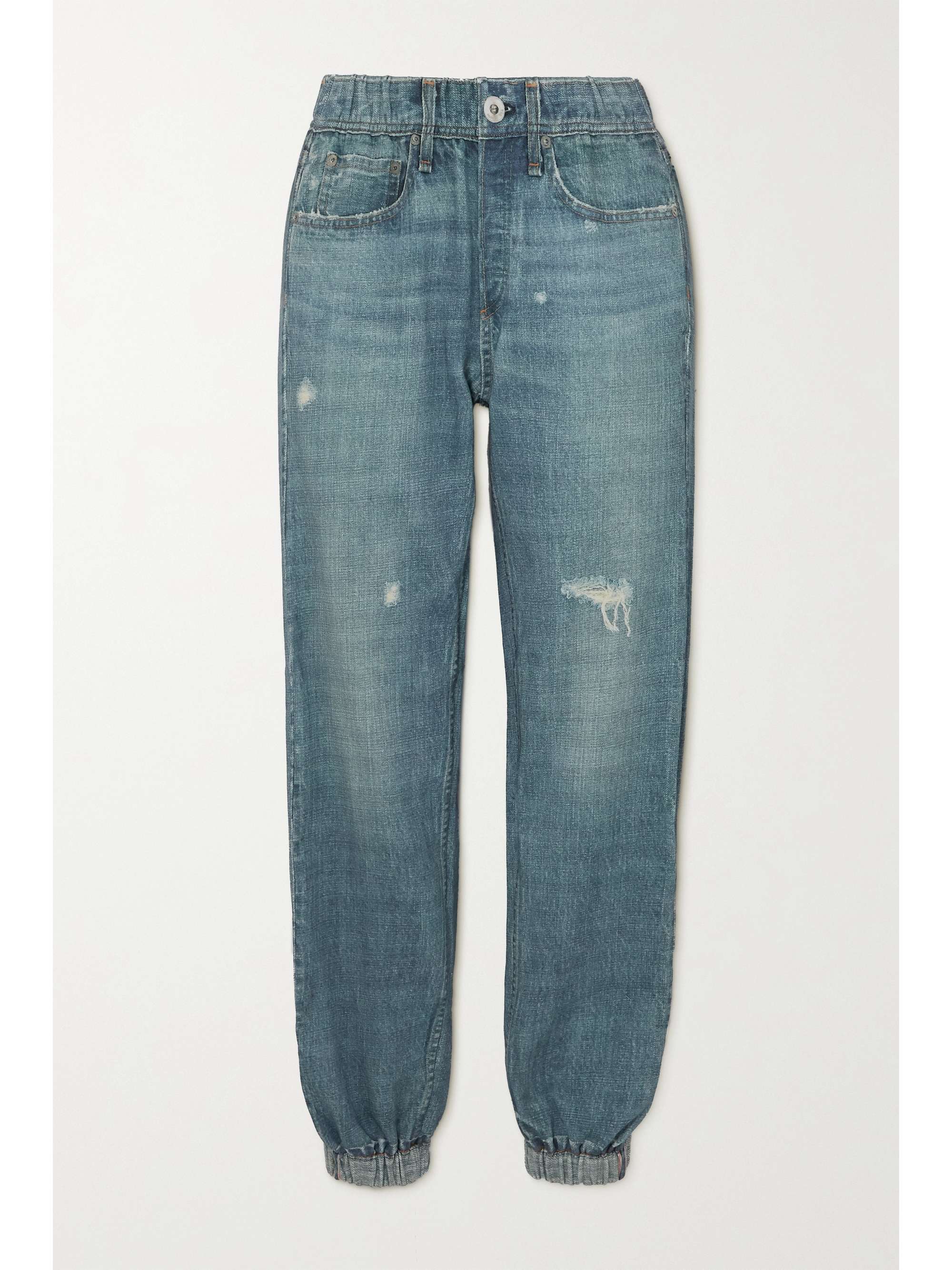 Mid denim Miramar printed cotton-jersey 