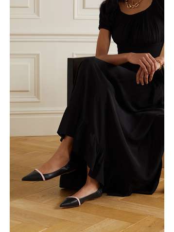 MALONE SOULIERS Raya two-tone vegan leather point-toe flats