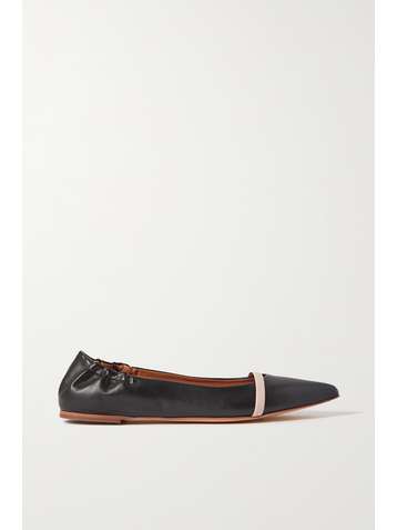 MALONE SOULIERS Raya two-tone vegan leather point-toe flats