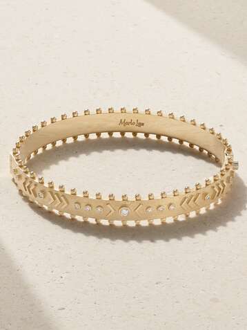 MARLO LAZ Arrow Rawa 14-karat gold diamond bangle