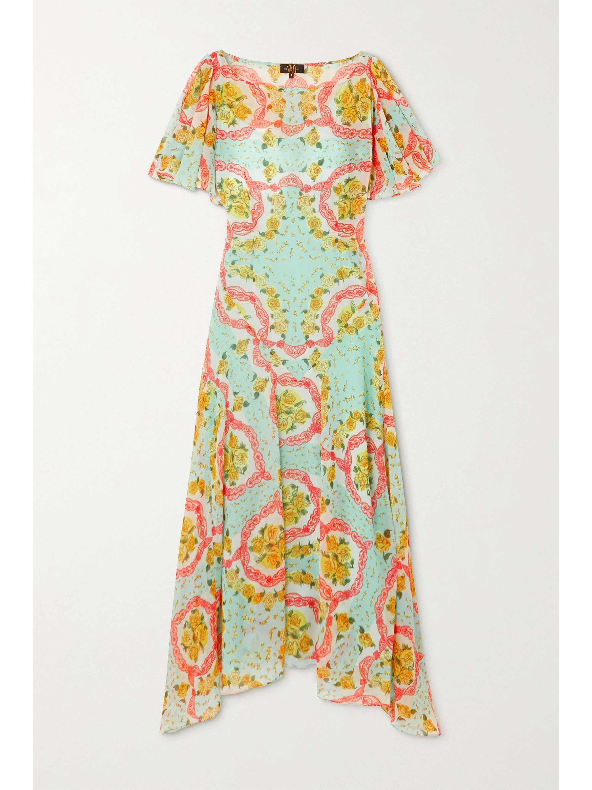 Turquoise Olivia asymmetric floral 