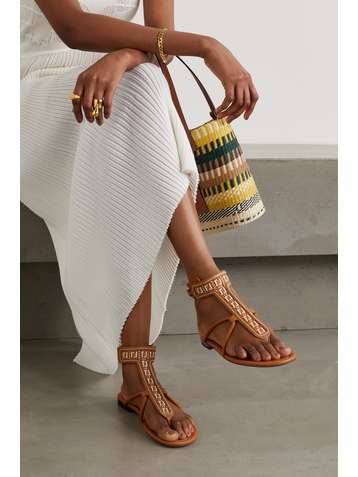 FENDI Sandalen aus geflochtenem Leder