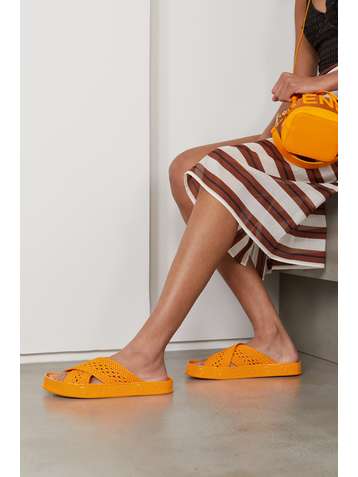 FENDI Braided satin slides