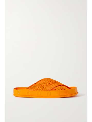 FENDI Braided satin slides