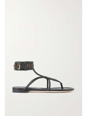 FENDI Sandalen aus geflochtenem Leder