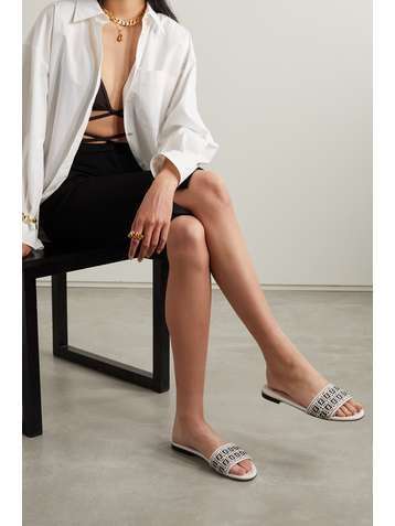 FENDI Woven leather sandals