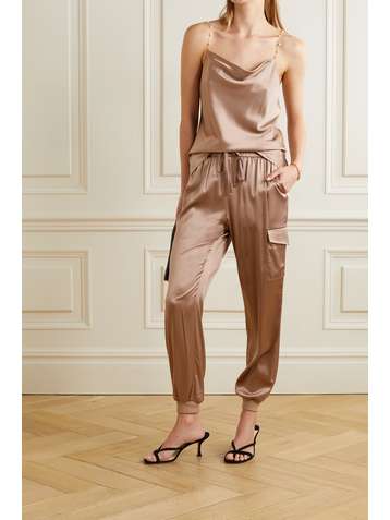 CAMI NYC The Busy pearl-embellished silk-blend charmeuse camisole