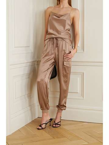CAMI NYC The Elsie silk-blend charmeuse track pants