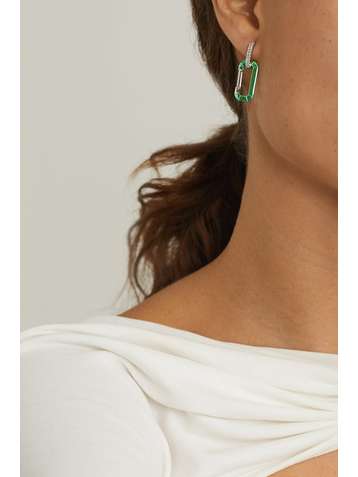 EÉRA Chiara Creole aus 18 Karat Weißgold und Silber mit Diamanten