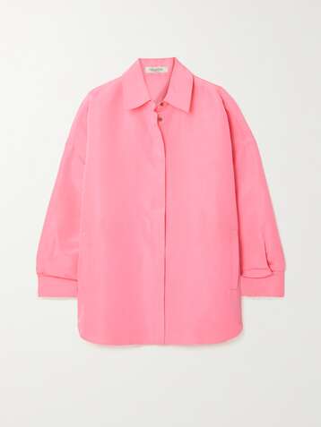 VALENTINO Oversized neon silk shirt