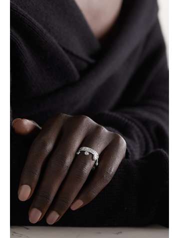 NADIA MORGENTHALER + NET SUSTAIN rhodium-plated 18-karat recycled white gold diamond ring