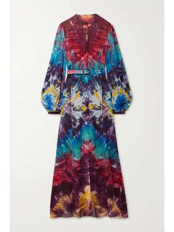 GABRIELA HEARST Massey Maxi-Hemdblusenkleid aus Kaschmir mit Batikmuster