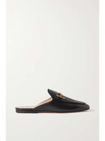 TOD'S Embellished leather slippers