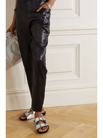 ISABEL MARANT Lennyo metallic snake-effect leather slides