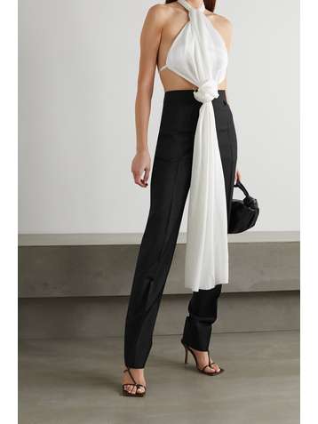GIVENCHY Pleated wool and mohair-blend tapered pants