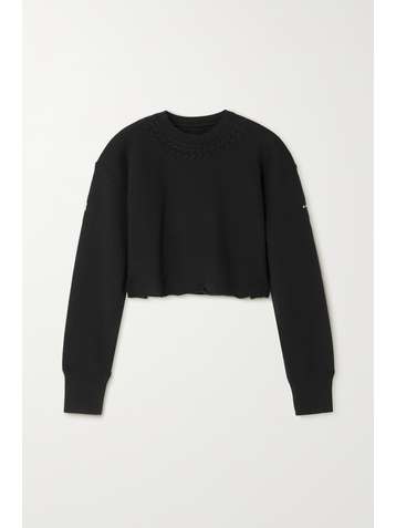 GIVENCHY Cropped embossed cotton-jersey sweatshirt