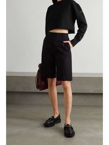 GIVENCHY Cropped embossed cotton-jersey sweatshirt