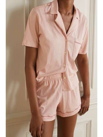 SKIN + NET SUSTAIN Celina organic Pima cotton-jersey pajama set