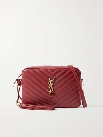 SAINT LAURENT Lou Schultertasche aus gestepptem Leder