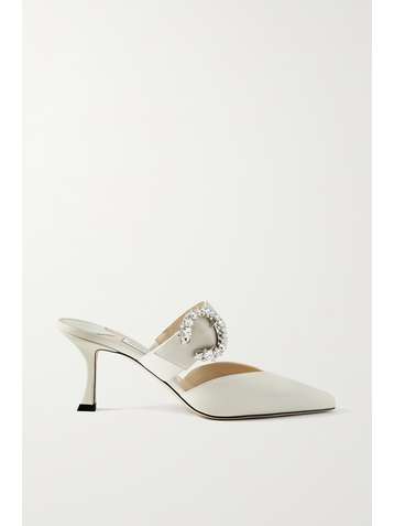 JIMMY CHOO Marta 70 crystal-embellished leather mules