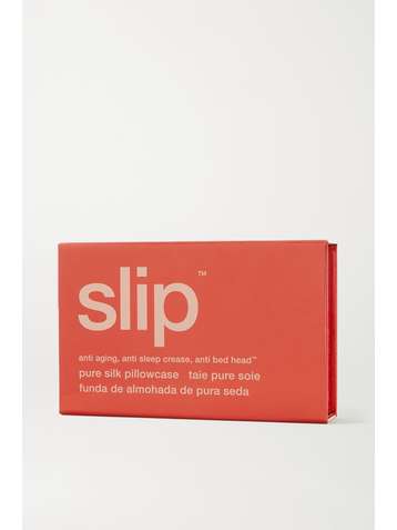 SLIP Embroidered silk queen pillowcase